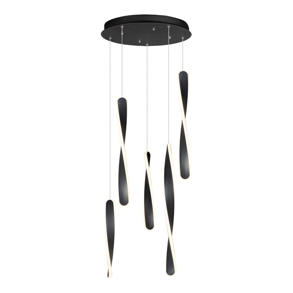 Et2 Pirouette 5-Light 16" Wide Black Pendant Light E24154-BK - main
